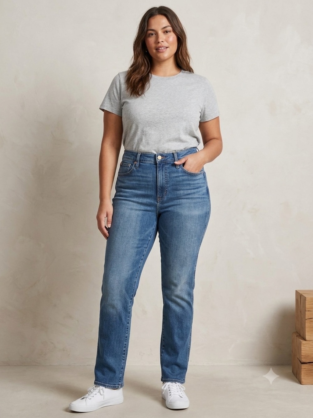 J.Crew Curvy Vintage Slim Straight Jeans Size 27 Warm Surf Wash High Rise